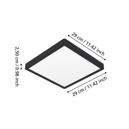 Eglo - LED kylpyhuoneen kattovalaisin LED/13W/230V 2700/4000/6500K 29x29 cm IP44 musta