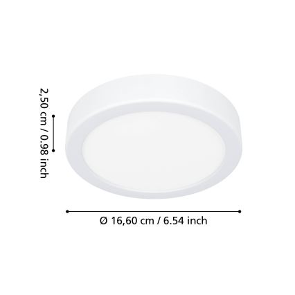 Eglo - LED-kylpyhuoneen kattovalaisin LED/7,5W/230V 2700/4000/6500K halkaisija 16,6 cm IP44 valkoinen