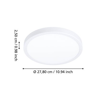 Eglo - LED-kylpyhuoneen kattovalaisin LED/14,2W/230V 2700/4000/6500K halkaisija 27,8 cm IP44 valkoinen
