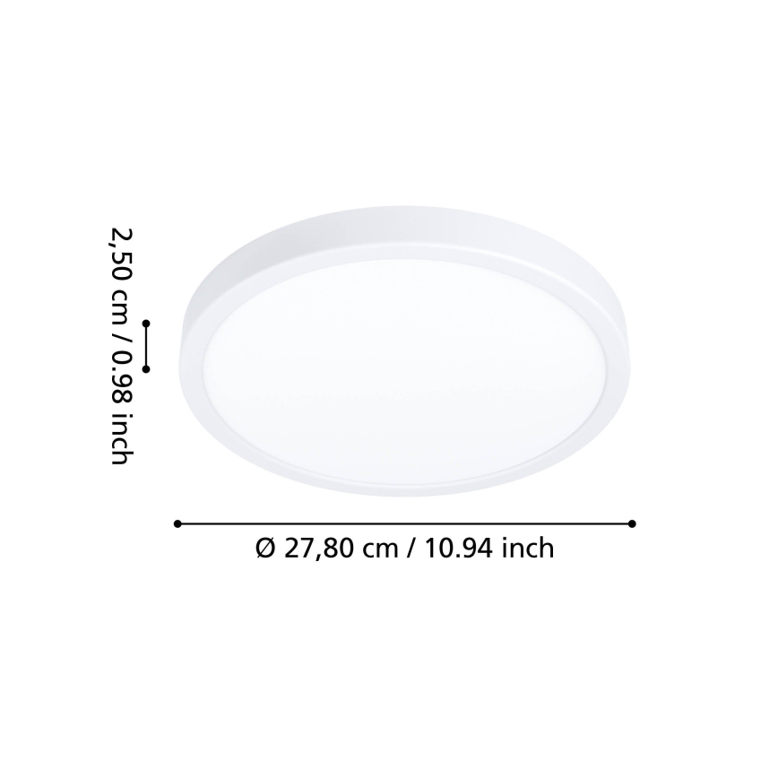Eglo - LED-kylpyhuoneen kattovalaisin LED/14,2W/230V 2700/4000/6500K halkaisija 27,8 cm IP44 valkoinen