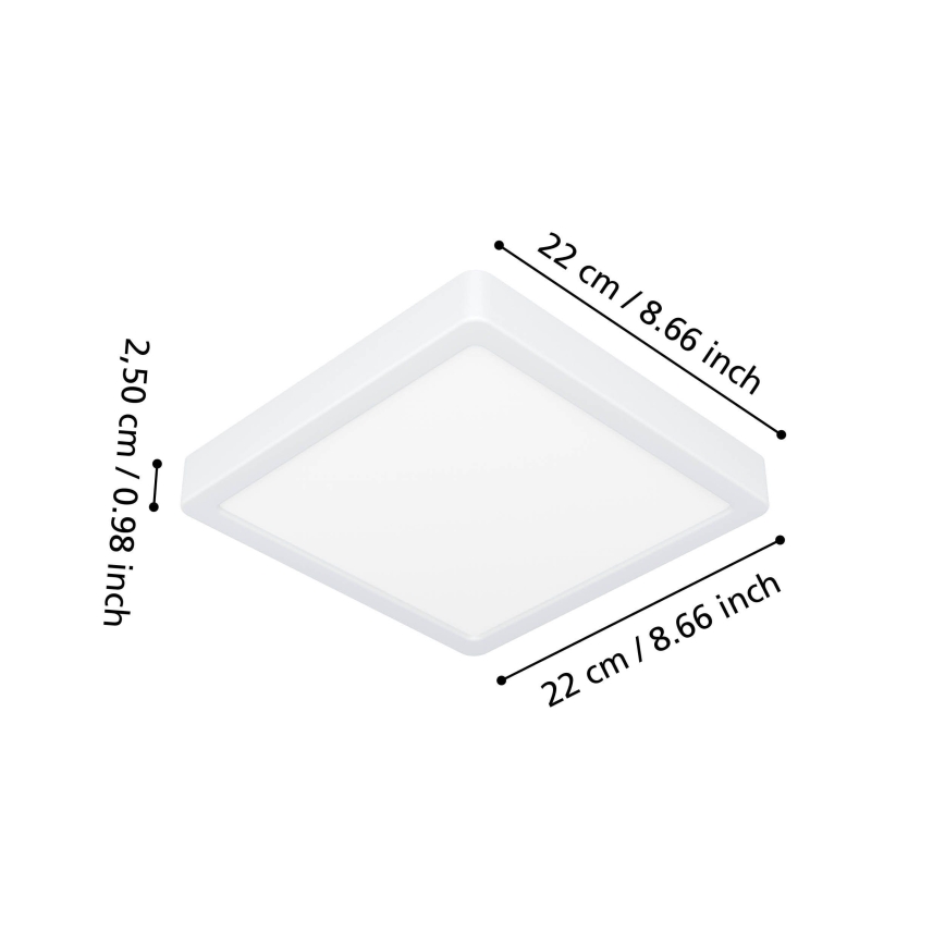 Eglo - LED-kattovalaisin kylpyhuoneeseen LED/10,5W/230V 2700/4000/6500K 22x22 cm IP44 valkoinen