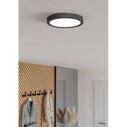 Eglo - LED RGBW himmennettävä kylpyhuoneen kattovalaisin LED/11,2W/230V 2700-6500K Ø 21,1cm IP44 musta