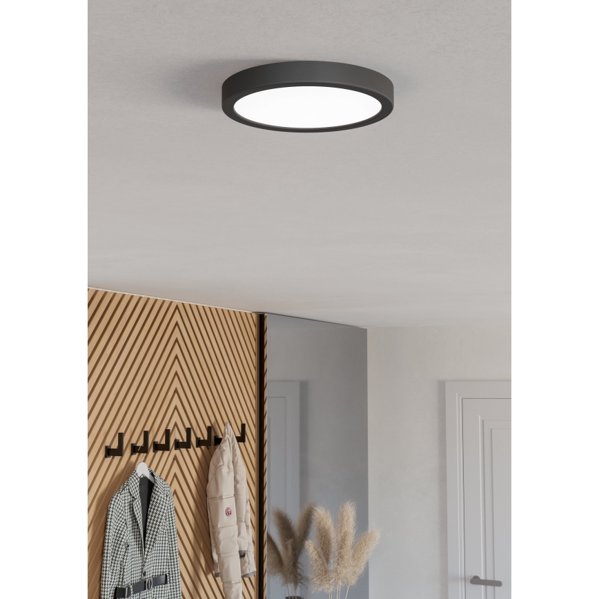 Eglo - LED RGBW himmennettävä kylpyhuoneen kattovalaisin LED/11,2W/230V 2700-6500K Ø 21,1cm IP44 musta