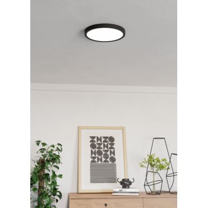Eglo - LED RGBW himmennettävä kylpyhuoneen kattovalaisin LED/14,3W/230V 2700-6500K Ø 27,8 cm IP44 musta