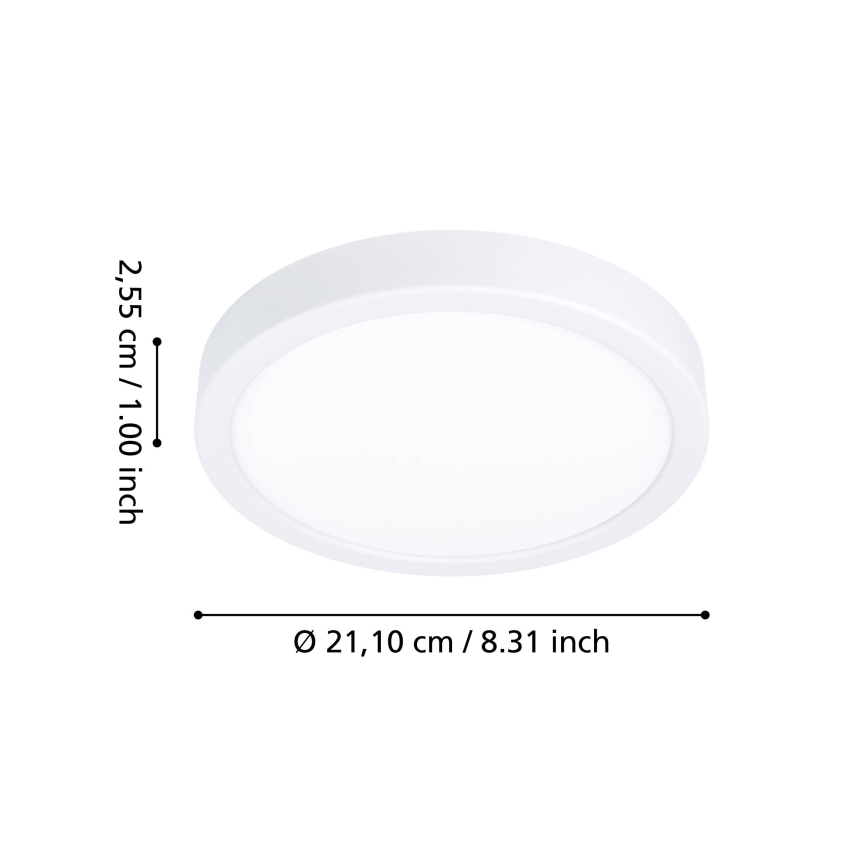 Eglo - LED RGBW himmennettävä kylpyhuoneen kattovalaisin LED/11,2W/230V 2700-6500K pr. 21,1 cm IP44 valkoinen