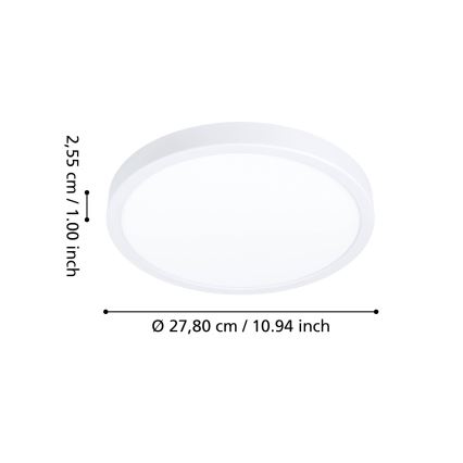 Eglo - LED RGBW himmennettävä kylpyhuoneen kattovalaisin LED/14,3W/230V 2700-6500K halkaisija 27,8 cm IP44 valkoinen