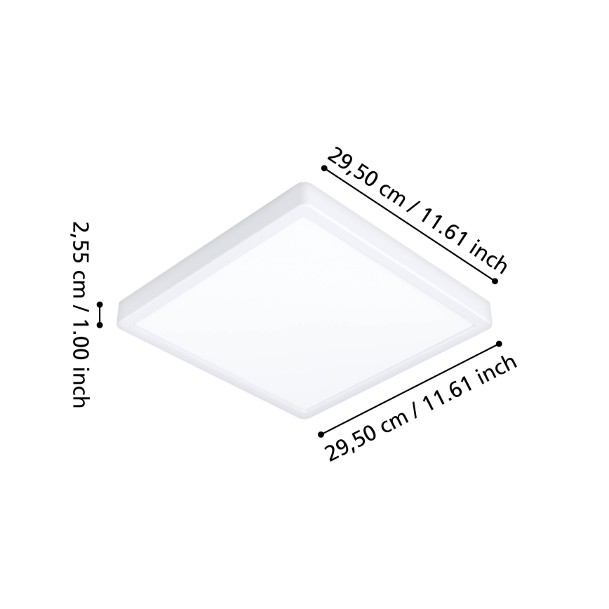 Eglo - LED RGBW himmennettävä kylpyhuoneen kattovalaisin LED/13,5W/230V 2700-6500K 29,5x29,5 cm IP44 valkoinen