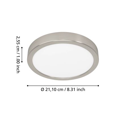 Eglo - LED RGBW himmennettävä kylpyhuoneen kattovalaisin LED/11,2W/230V 2700-6500K halkaisija 21,1 cm IP44 mattakromi