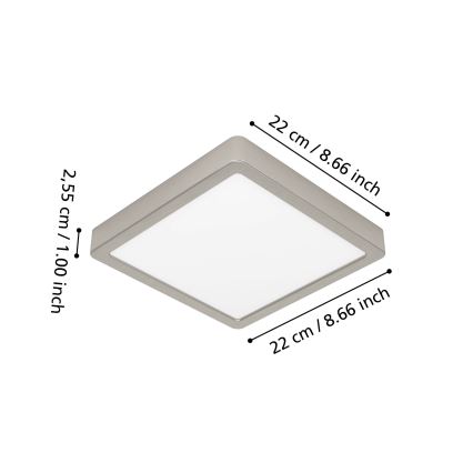 Eglo - LED RGBW himmennettävä kylpyhuoneen kattovalaisin LED/10,5W/230V 2700-6500K 22x22 cm IP44 mattakromi