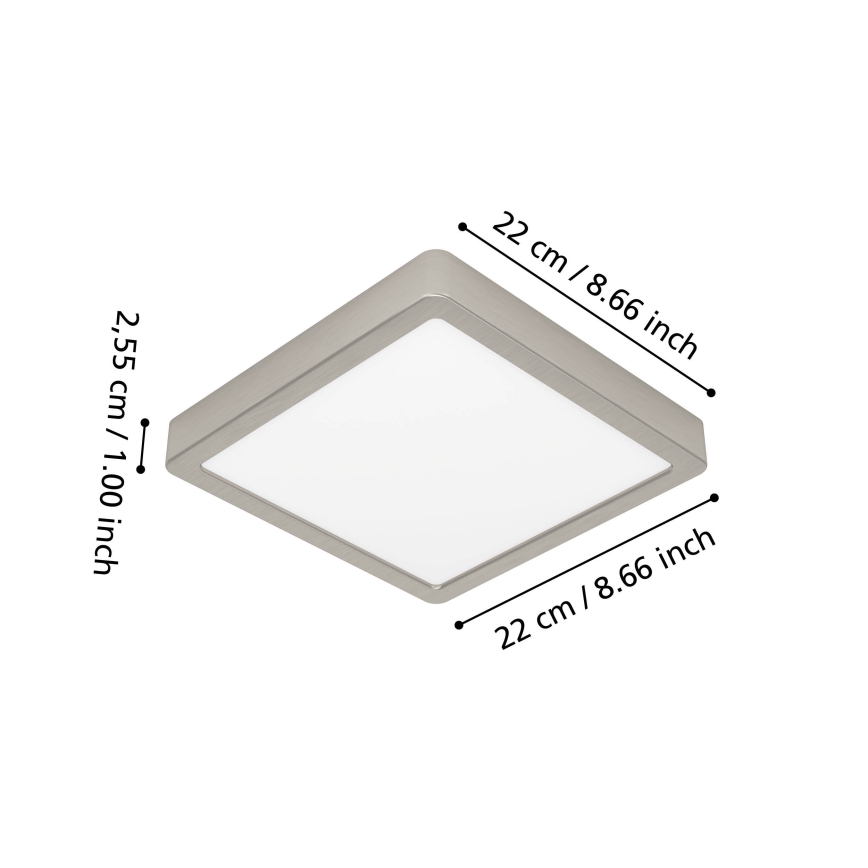Eglo - LED RGBW himmennettävä kylpyhuoneen kattovalaisin LED/10,5W/230V 2700-6500K 22x22 cm IP44 mattakromi