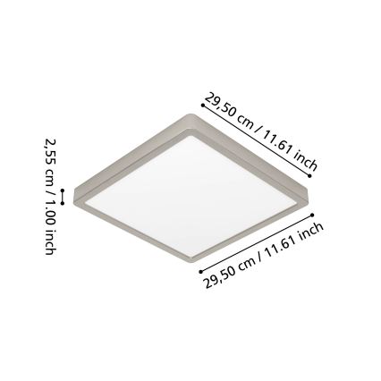 Eglo - LED RGBW himmennettävä kylpyhuoneen kattovalaisin LED/13,5W/230V 2700-6500K 29,5x29,5 cm IP44 mattakromi