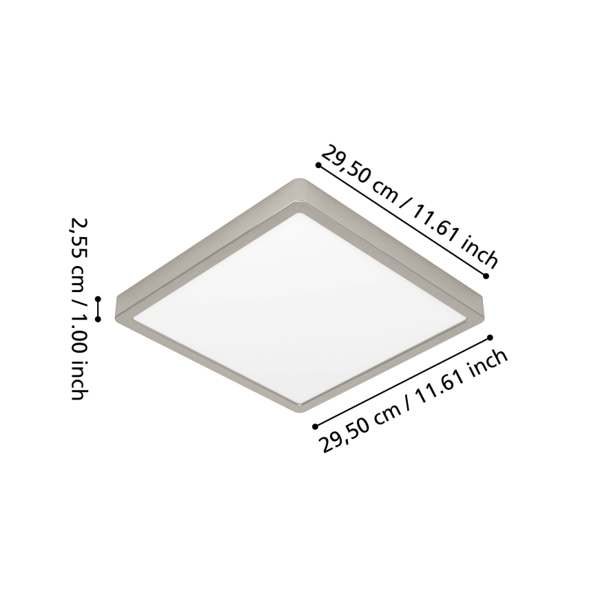 Eglo - LED RGBW himmennettävä kylpyhuoneen kattovalaisin LED/13,5W/230V 2700-6500K 29,5x29,5 cm IP44 mattakromi