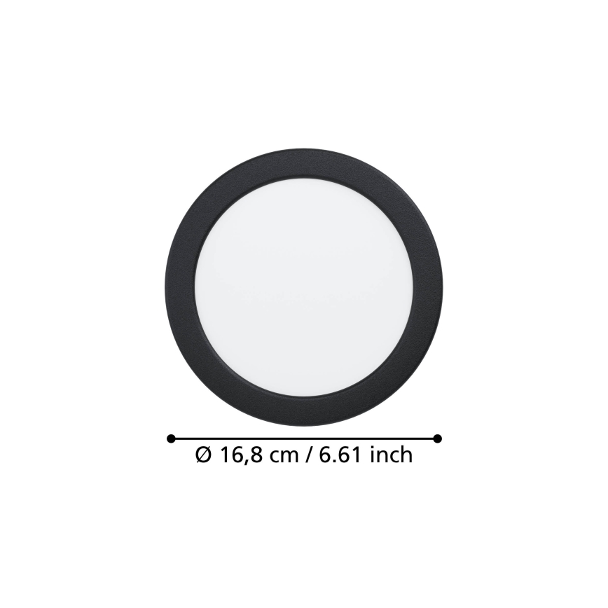 Eglo - LED-uppovalaisin LED/10,5W/230V 2700/4000/6500K halkaisija 16,8 cm musta