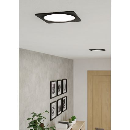 Eglo - LED-upotettava kattovalaisin LED/10,5W/230V 2700/4000/6500K 16,6x16,6 cm musta