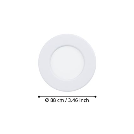 Eglo - SETTI 3x LED upotettava kattovalaisin LED/3,7W/230V 2700/4000/6500K halkaisija 8,8 cm valkoinen