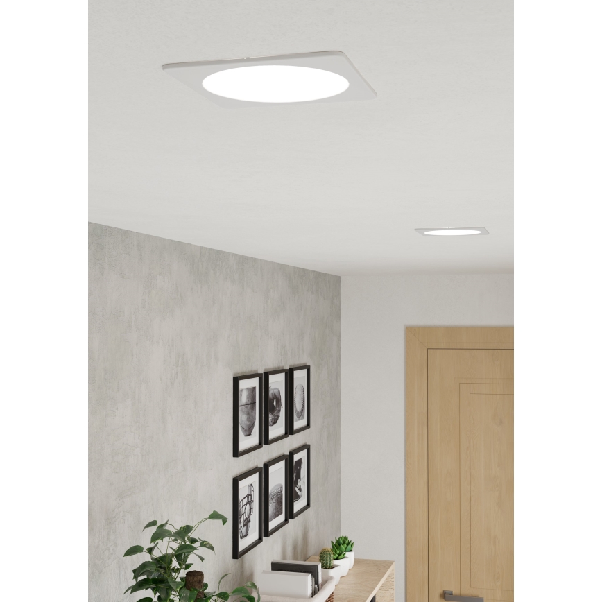 Eglo - LED-upotettava kattovalaisin LED/10,5W/230V 2700/4000/6500K 16,6x16,6 cm valkoinen