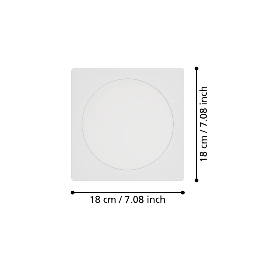 Eglo - LED-upotettava kattovalaisin LED/10,5W/230V 2700/4000/6500K 16,6x16,6 cm valkoinen