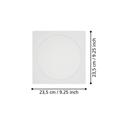 Eglo - alakattoon asennettava LED-valaisin LED/18,5W/230V 2700/4000/6500K 21,6x21,6 cm valkoinen