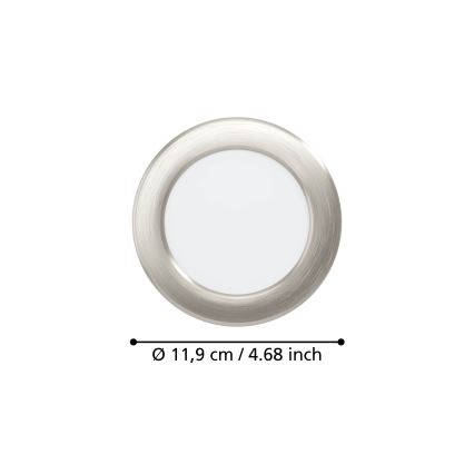 Eglo - LED-upotettava kattovalaisin LED/6,3W/230V 2700/4000/6500K halkaisija 11,9 cm mattakromi