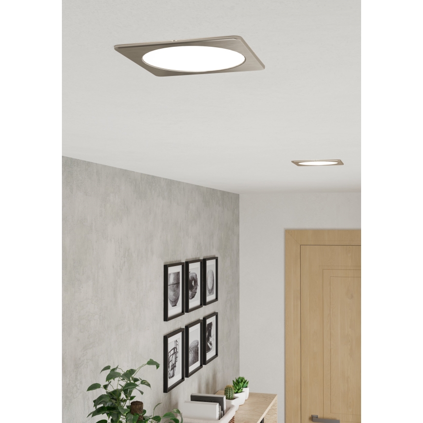 Eglo - LED-uppovalaisin LED/10,5W/230V 2700/4000/6500K 16,6x16,6 cm mattakromi