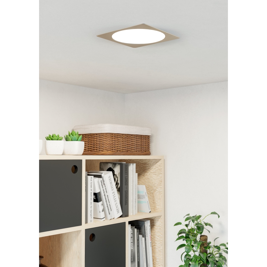 Eglo - upotettava LED-kattovalaisin LED/18,5W/230V 2700/4000/6500K 21,6x21,6 cm mattakromi