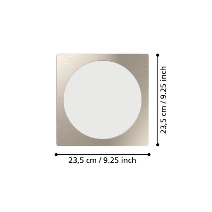Eglo - upotettava LED-kattovalaisin LED/18,5W/230V 2700/4000/6500K 21,6x21,6 cm mattakromi