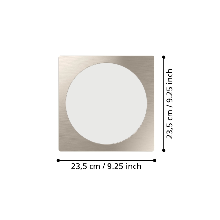 Eglo - upotettava LED-kattovalaisin LED/18,5W/230V 2700/4000/6500K 21,6x21,6 cm mattakromi