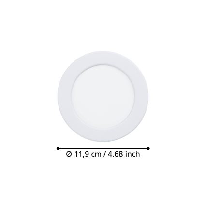 Eglo - LED kylpyhuoneen upotettava alasvalo LED/6,3W/230V 2700/4000/6500K halkaisija 11,9 cm IP44 valkoinen