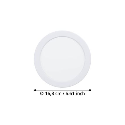 Eglo - LED-uppoasennettava kylpyhuonevalaisin LED/10,5W/230V 2700/4000/6500K Ø 16,8 cm IP44 valkoinen
