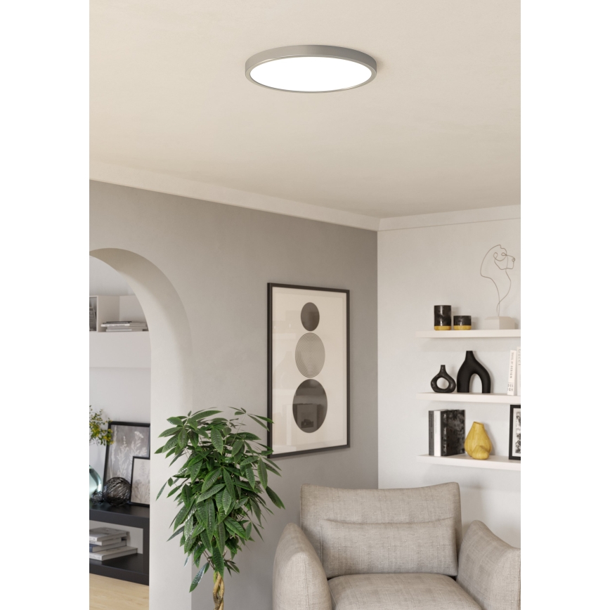 Eglo - LED RGBW himmennettävä kylpyhuoneen kattovalaisin LED/17,5W/230V 2700-6500K halkaisija 38,9 cm IP44 mattakromi