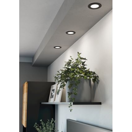 Eglo - SETTI 3xLED RGBW himmennettävät kylpyhuoneen upotettavat alasvalot LED/2,8W/230V 2700-6500K Ø 8,8 cm IP44 musta