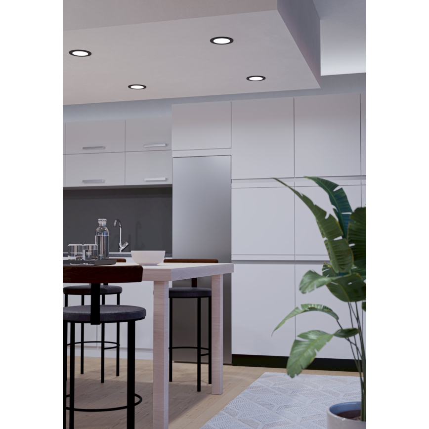 Eglo - LED RGBW himmennettävä kylpyhuoneen uppovalaisin LED/5W/230V 2700–6500K Ø 12 cm IP44 musta