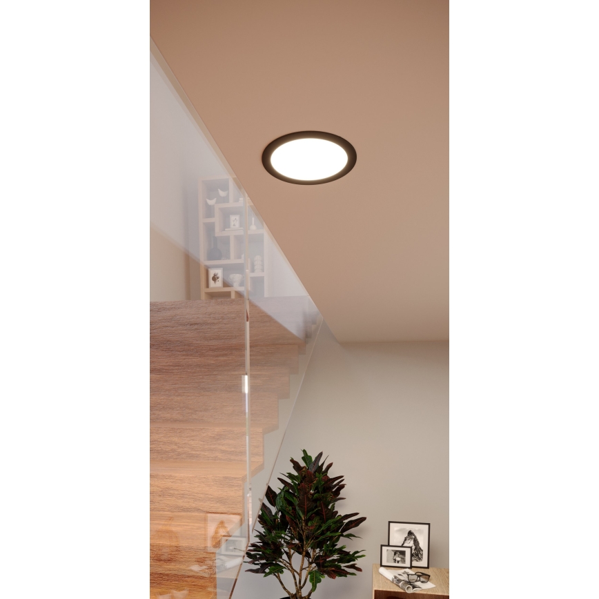 Eglo - LED RGBW himmennettävä kylpyhuoneen alasvalaisin LED/9,5W/230V 2700–6500K halkaisija 16,8 cm IP44 musta