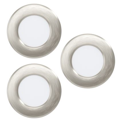 Eglo - 3 kpl RGBW LED-himmennettävät kylpyhuoneen upotettavat alasvalaisimet LED/2,8W/230V 2700–6500K Ø 8,8 cm IP44 mattakromi