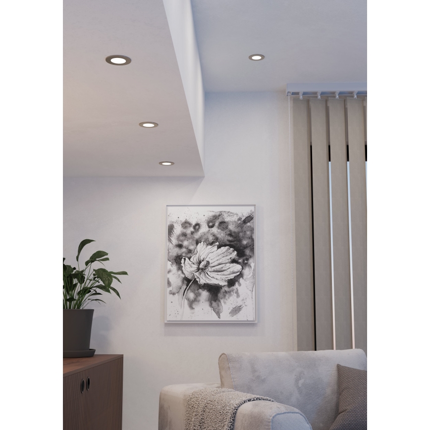 Eglo - 3 kpl RGBW LED-himmennettävät kylpyhuoneen upotettavat alasvalaisimet LED/2,8W/230V 2700–6500K Ø 8,8 cm IP44 mattakromi