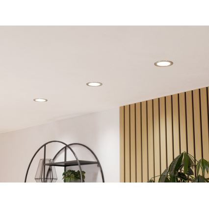 Eglo - LED RGBW himmennettävä kylpyhuoneen upotettava valaisin LED/5W/230V 2700-6500K halkaisija 12 cm IP44 mattakromi