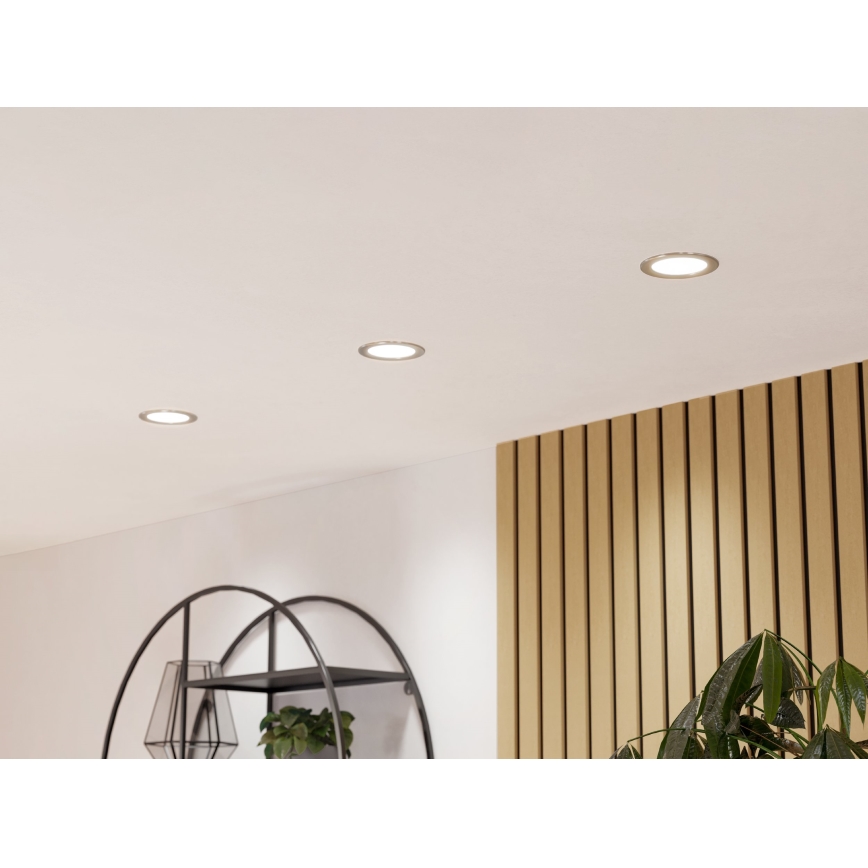 Eglo - LED RGBW himmennettävä kylpyhuoneen upotettava valaisin LED/5W/230V 2700-6500K halkaisija 12 cm IP44 mattakromi