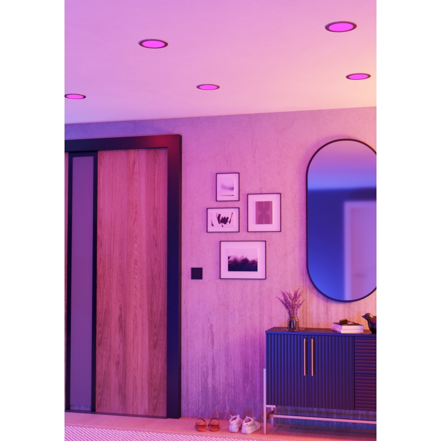 Eglo - LED RGBW Himennettävä kylpyhuoneen upotettava alasvalaisin LED/9,5W/230V 2700–6500K Ø 16,8 cm IP44 mattakromi