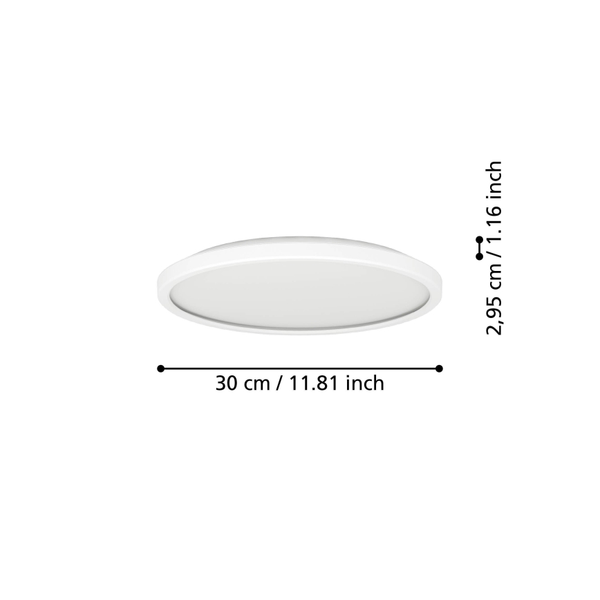Eglo - LED-ulkokattovalaisin LED/13,9W/230V 2700/4000/6500K halkaisija 30 cm IP44 valkoinen
