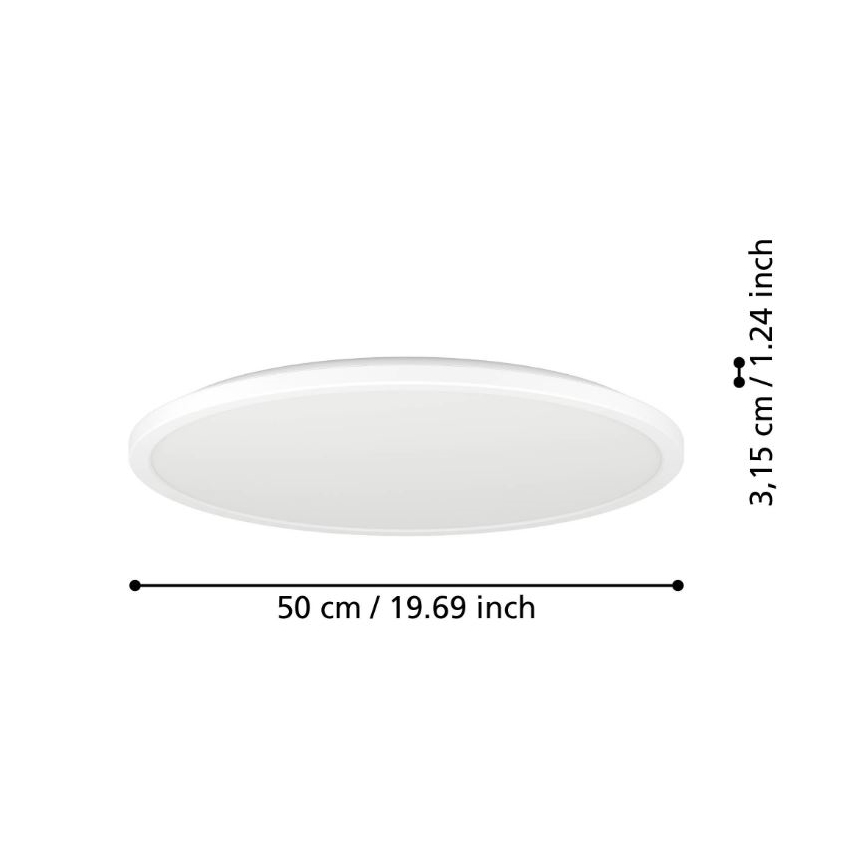 Eglo - LED-ulkokattovalaisin LED/16,8W/230V 2700/4000/6500K halkaisija 50 cm IP44 valkoinen