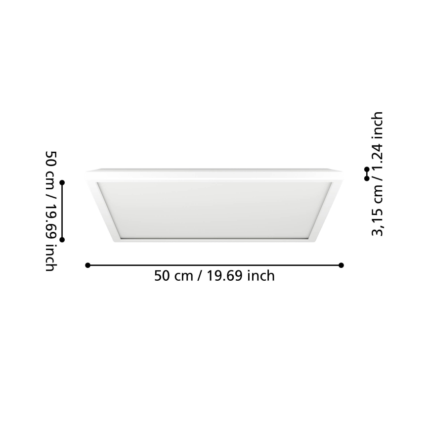 Eglo - LED-ulkokattovalaisin LED/17W/230V 2700/4000/6500K 50x50 cm IP44 valkoinen