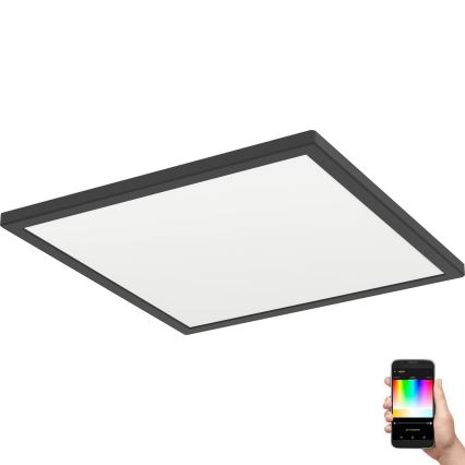 Eglo - LED RGBW Himmennettävä ulko katto kevyt LED/17,6W/230V 2700-6500K 39x39 cm IP44 musta ZigBee