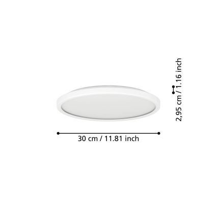 Eglo - LED RGBW Himmennettävä ulko katto kevyt LED/13,9W/230V 2700-6500K halkaisija 30 cm IP44 valkoinen ZigBee