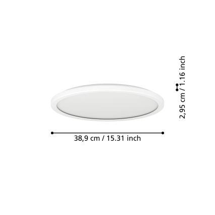 Eglo - LED RGBW Himmennettävä ulko katto kevyt LED/18,5W/230V 2700-6500K halkaisija 38,9cm IP44 valkoinen ZigBee