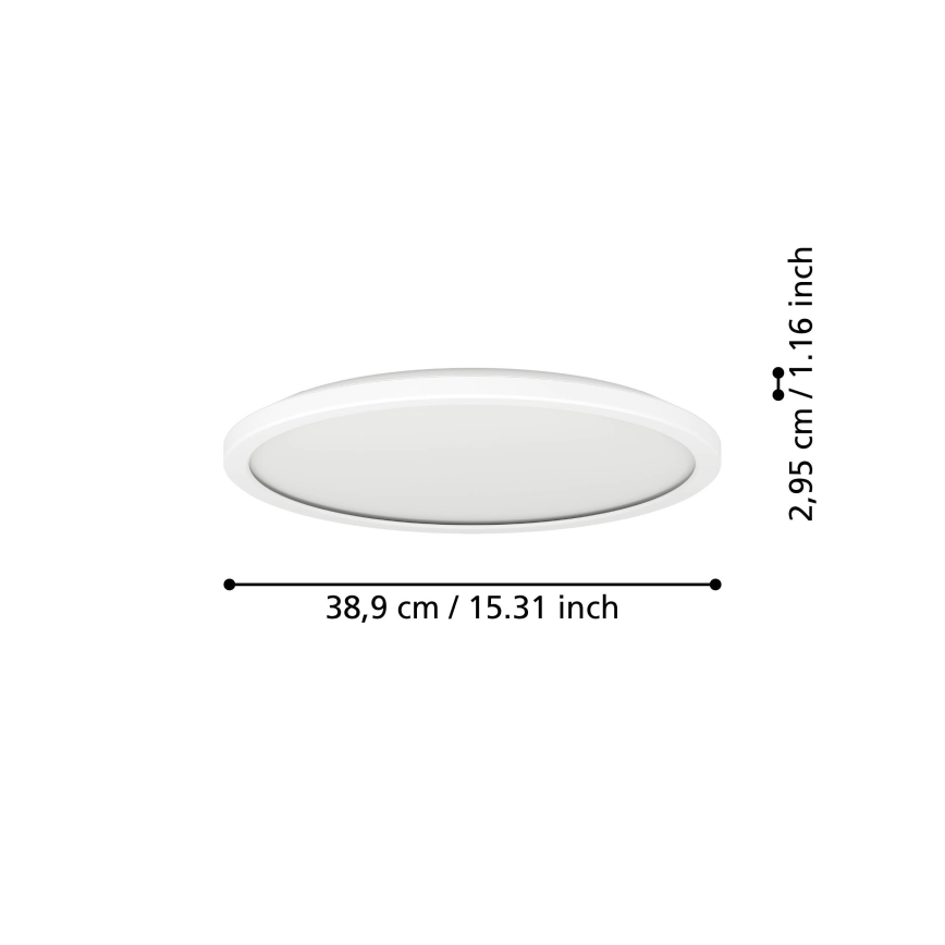 Eglo - LED RGBW Himmennettävä ulko katto kevyt LED/18,5W/230V 2700-6500K halkaisija 38,9cm IP44 valkoinen ZigBee