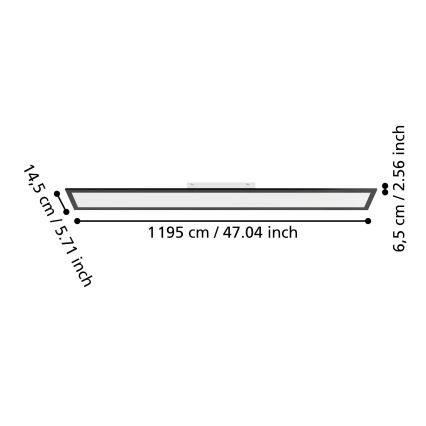 Eglo - pinta-asennettava LED-paneeli LED/28W/230V 2700/4000/6500K 120x15 cm musta
