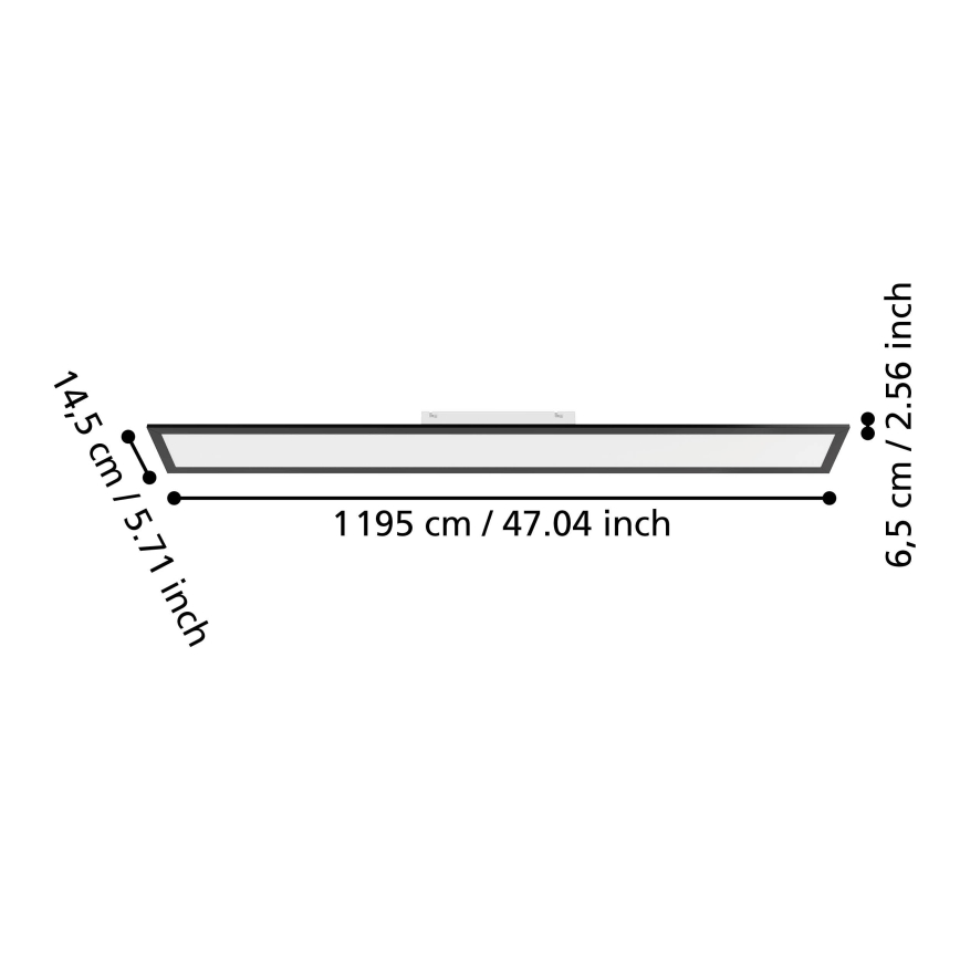 Eglo - pinta-asennettava LED-paneeli LED/28W/230V 2700/4000/6500K 120x15 cm musta