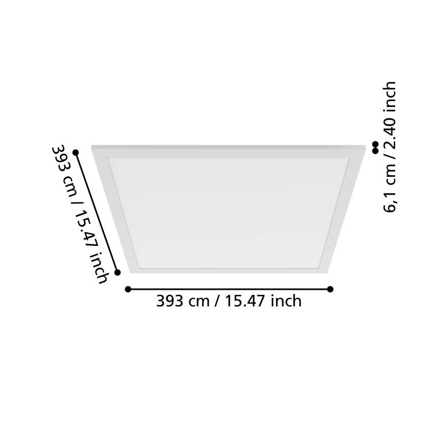 Eglo - LED-kattovalaisin LED/18,8W/230V 2700/4000/6500K 40x40 cm valkoinen