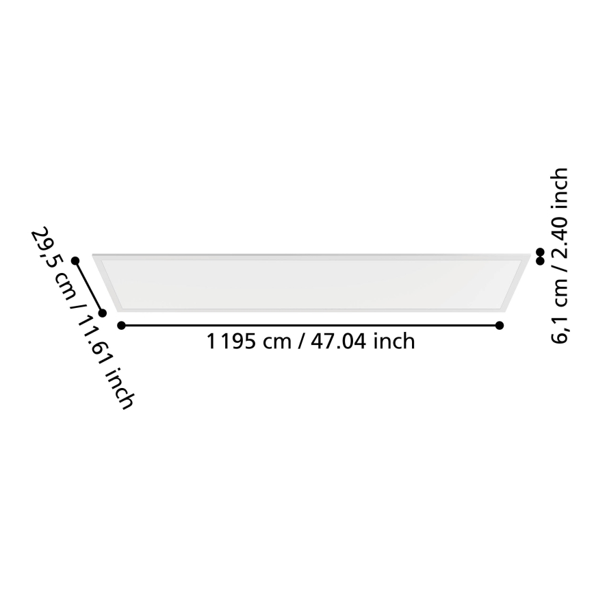 Eglo - pinta-asennettava LED-paneeli LED/33W/230V 2700/4000/6500K 120x30 cm valkoinen