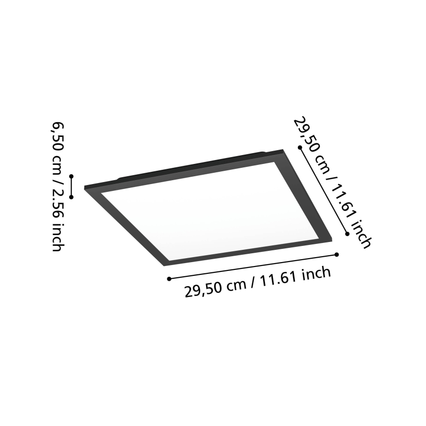 Eglo - LED RGBW Himennettävä kattovalaisin LED/14W/230V 2700-6500K 30x30 cm musta